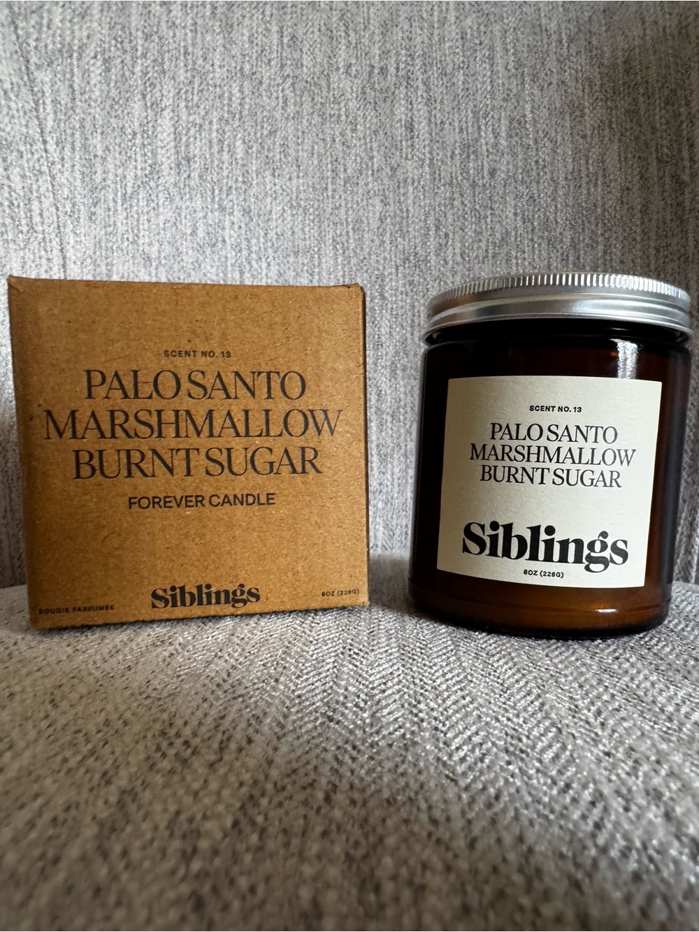 Palo Santo Marshmallow Burnt Sugar Candle - Amber Brown